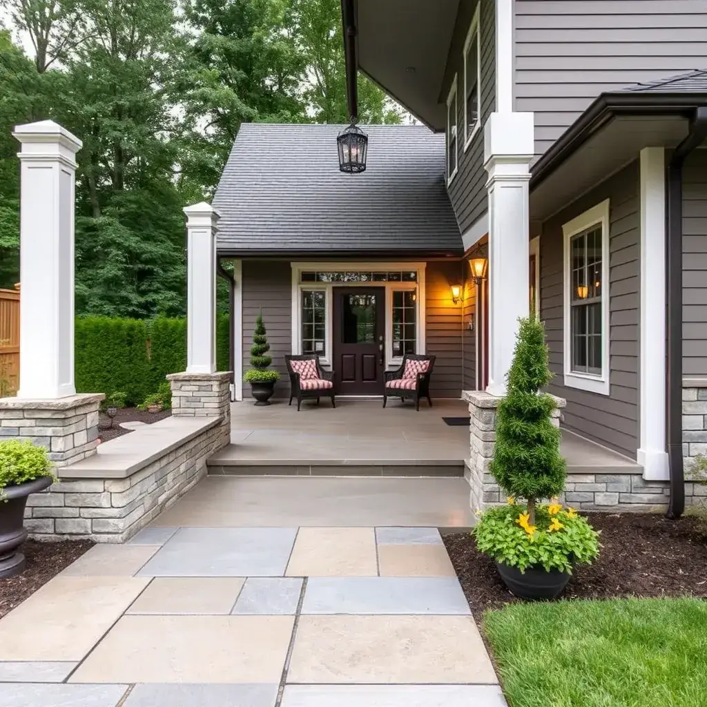 Spacious concrete patio with outdoor furniture, perfect for New Jersey outdoor living