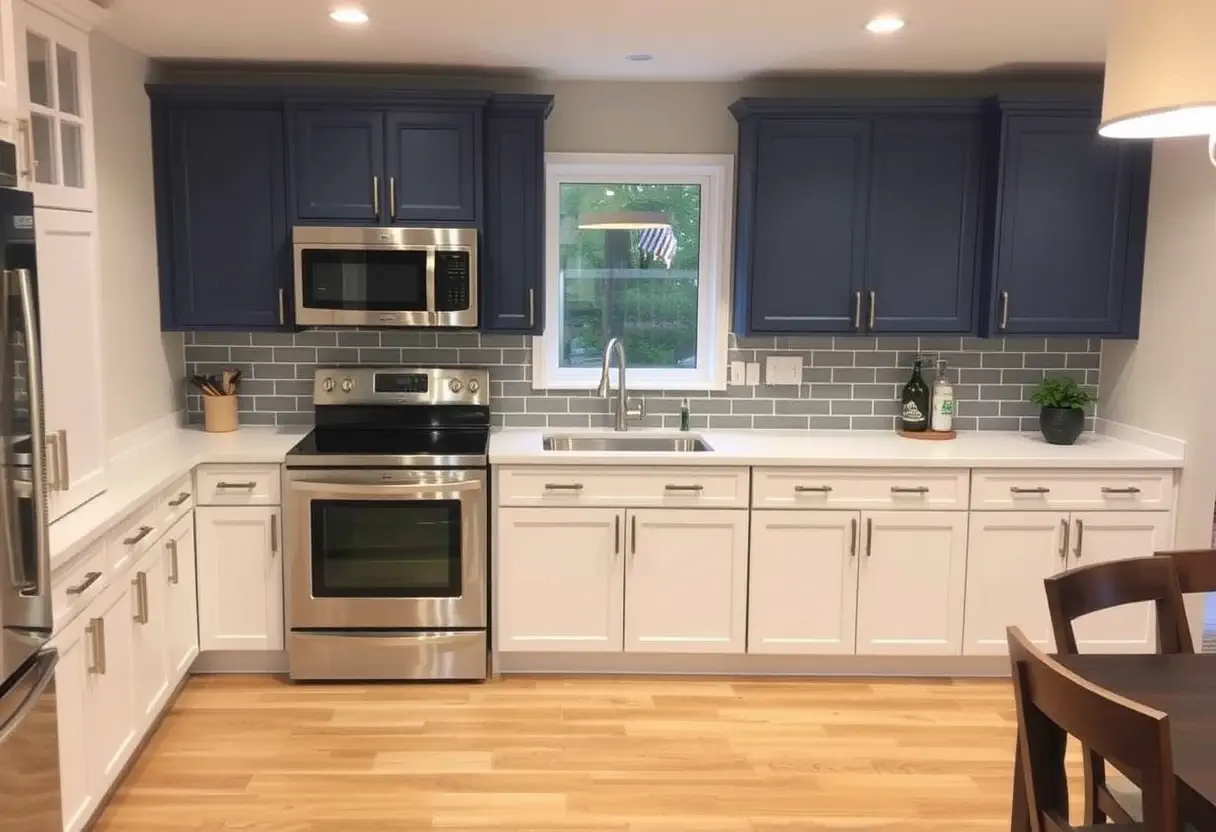 Modern kitchen with newly refinished cabinets in Philadelphia