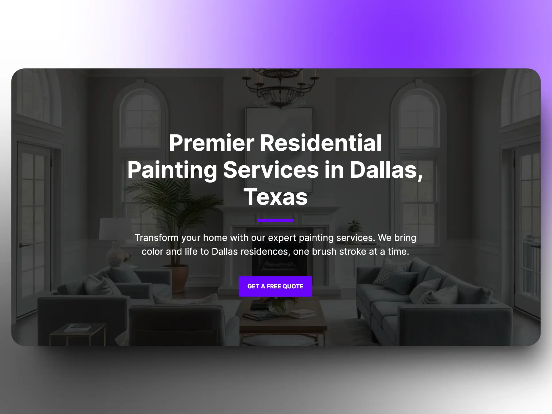 Dallas Residential Painters website design template featuring a professional and modern layout